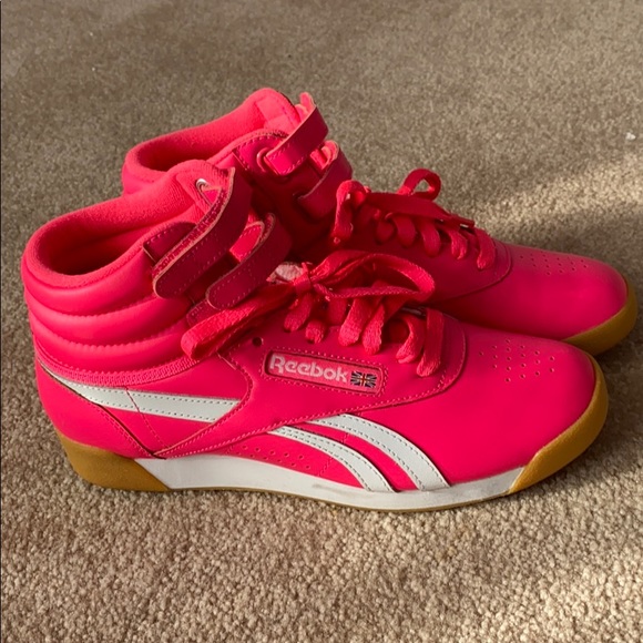 reebok freestyle hi hot pink